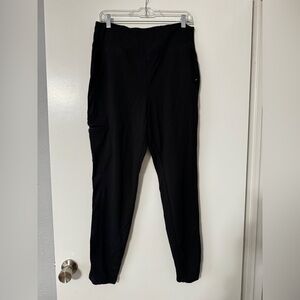 Jaanuu Black Track Pants with High Waist and Tapered Leg